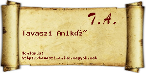 Tavaszi Anikó névjegykártya