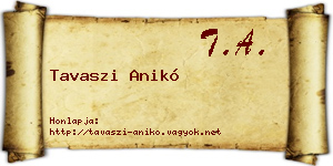 Tavaszi Anikó névjegykártya